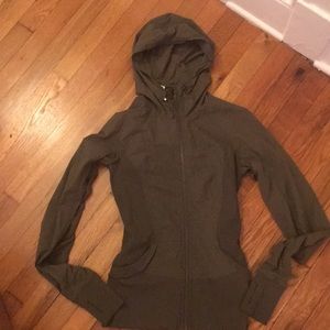 Lululemon army green zip up hoodie